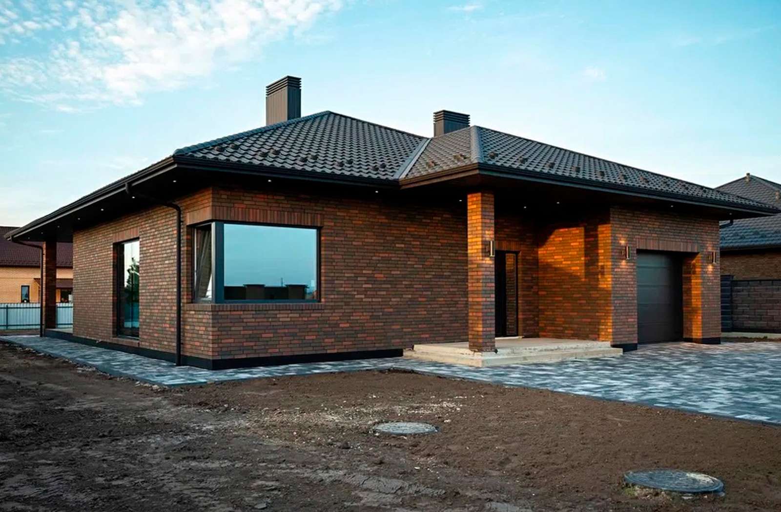 Двухэтажный дом из керамического блока площадью 160 м2