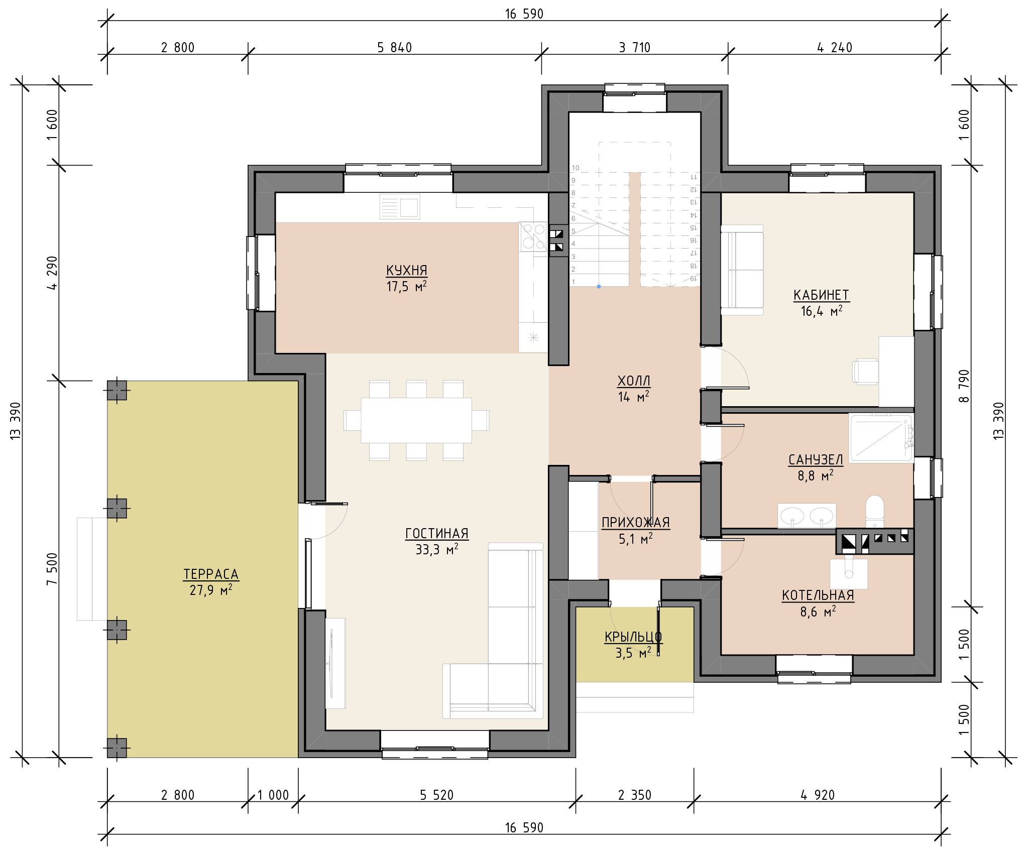 План 1 этажа